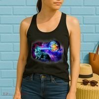 Lazer Cat Blasting In Space Women's Tank Top thumb 2