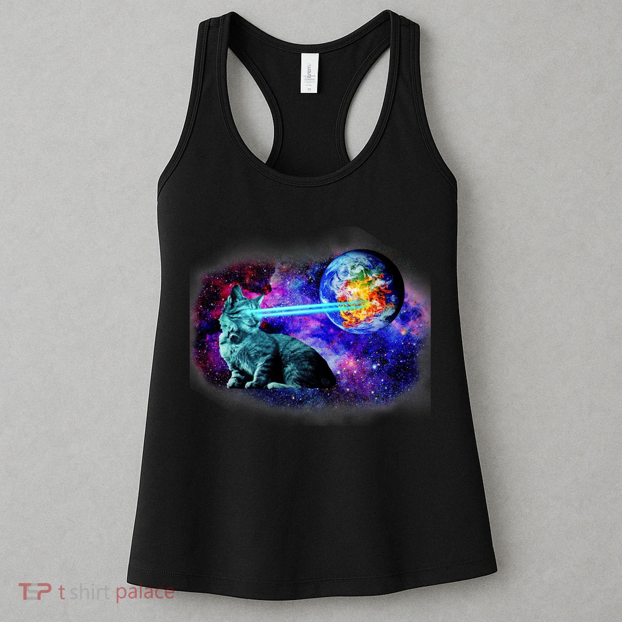 Lazer Cat Blasting In Space Women's Tank Top