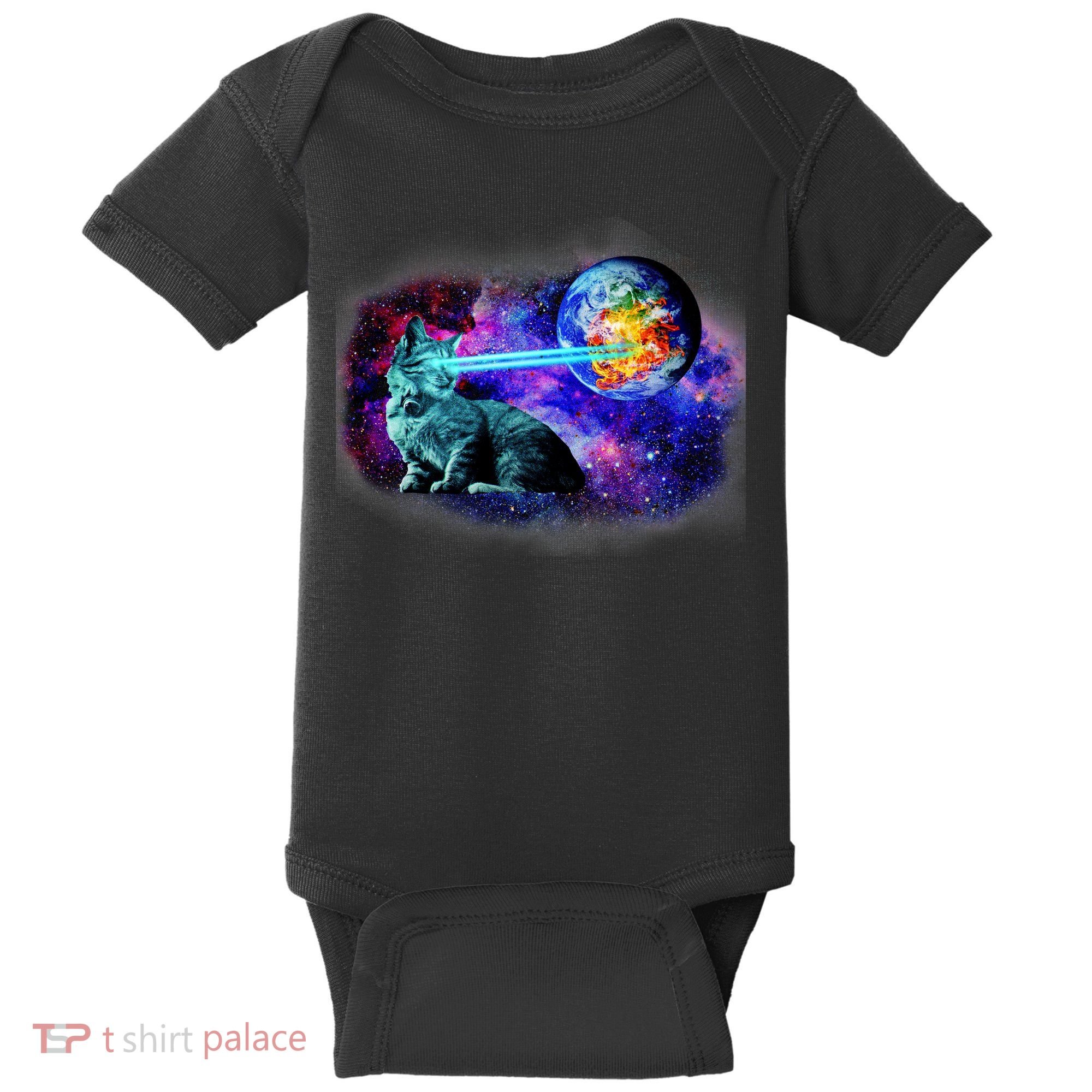 Lazer Cat Blasting In Space Baby Bodysuit