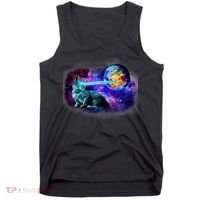 Lazer Cat Blasting In Space Tank Top thumb 0