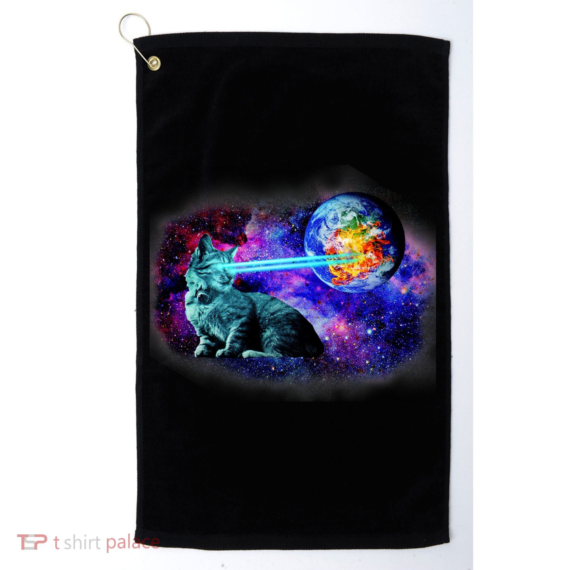 Lazer Cat Blasting In Space Golf Towel