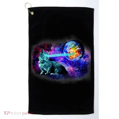 Lazer Cat Blasting In Space Golf Towel