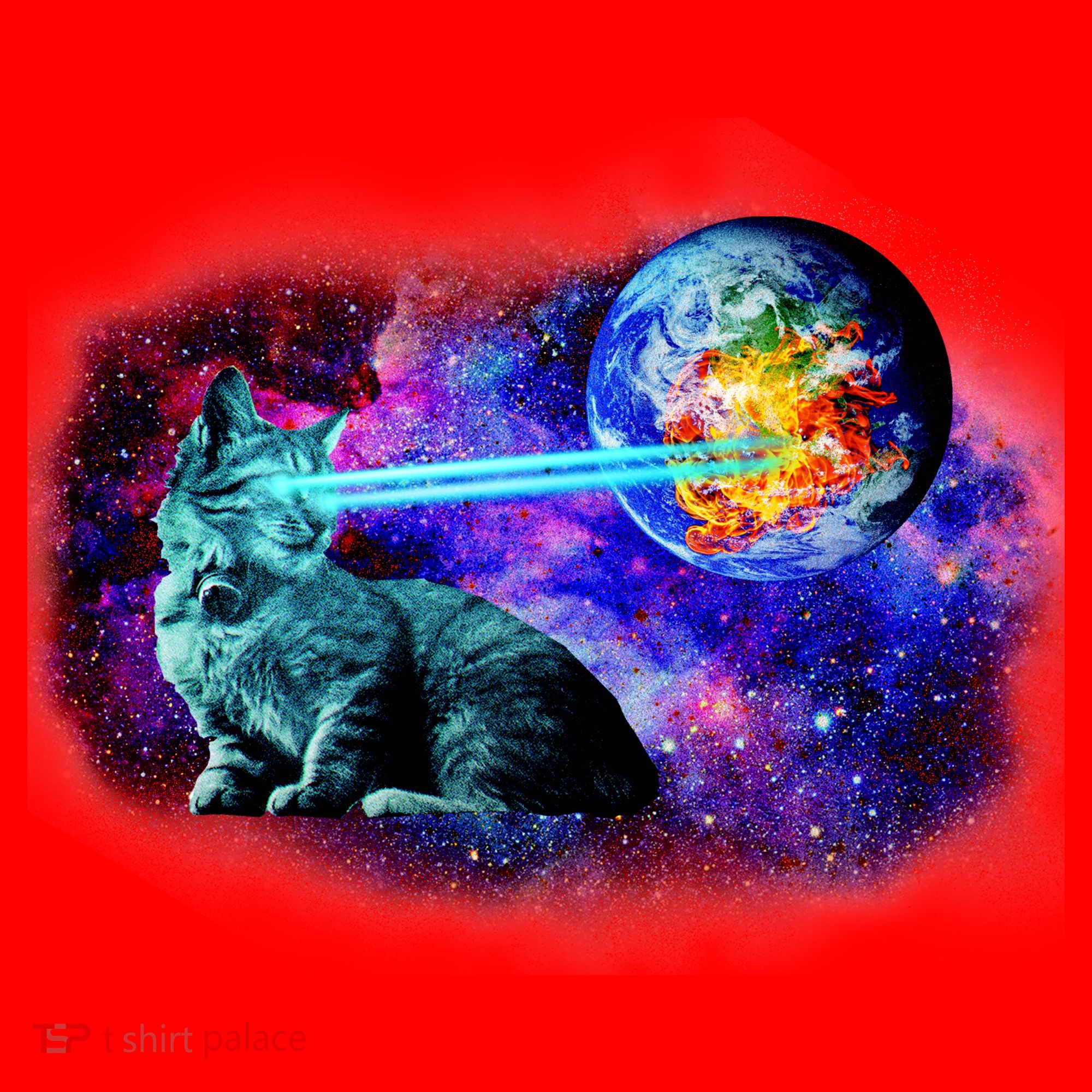 Lazer Cat Blasting In Space Santa Hat