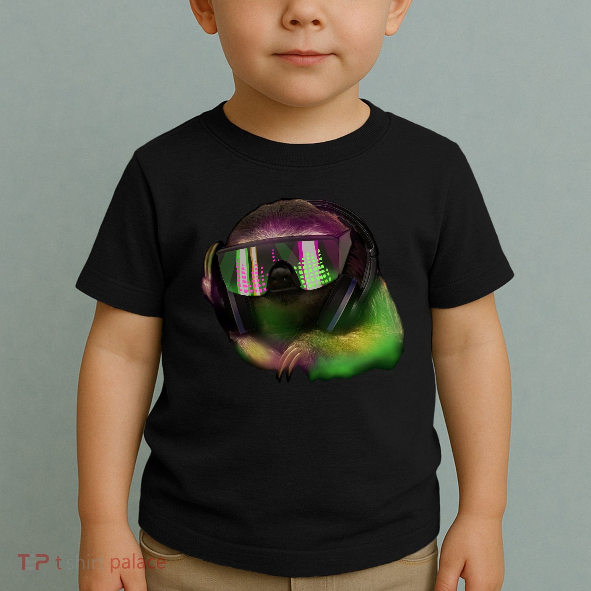 Lazy DJ Sloth Toddler T-Shirt