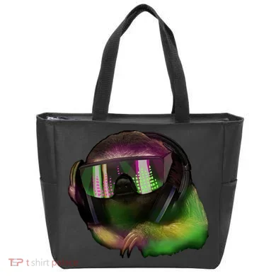 Lazy DJ Sloth Tote Bag