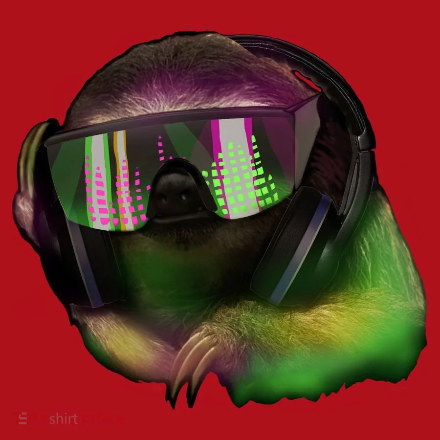 Lazy DJ Sloth Christmas Stocking