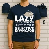 Lazy Is A Strong Word I Prefer Selective Participation Sloth T-Shirt thumb 6