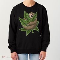 Lazy Sloth Cannabis Leaf Women's Sweatshirt thumb 0