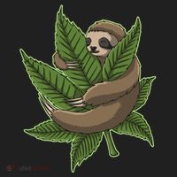 Lazy Sloth Cannabis Leaf Women's Sweatshirt thumb 2