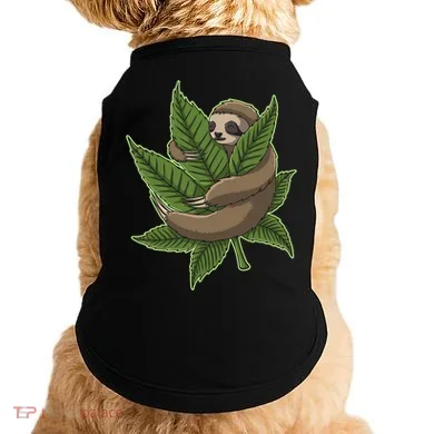 Lazy Sloth Cannabis Leaf Doggie Tank