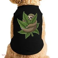 Lazy Sloth Cannabis Leaf Doggie Tank thumb 0