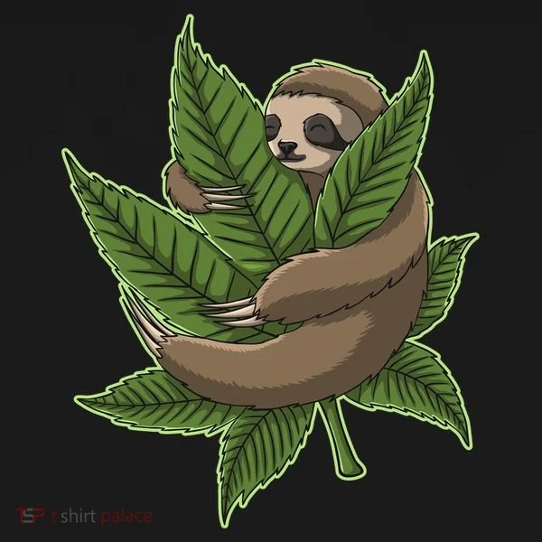 Lazy Sloth Cannabis Leaf Doggie Tank