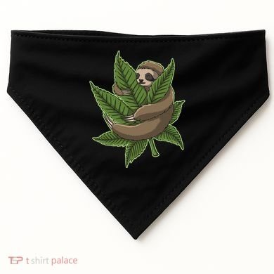 Lazy Sloth Cannabis Leaf USA-Made Doggie Bandana