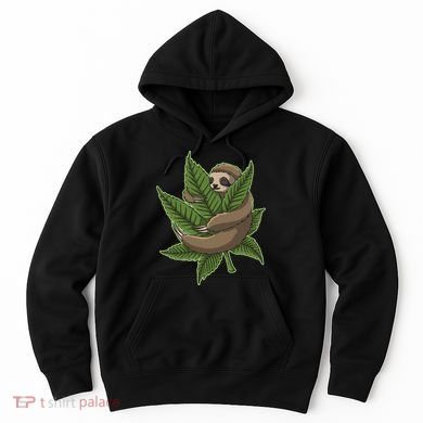 Lazy Sloth Cannabis Leaf Hoodie