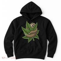 Lazy Sloth Cannabis Leaf Hoodie thumb 0