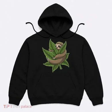 Lazy Sloth Cannabis Leaf Hoodie