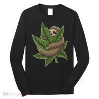 Lazy Sloth Cannabis Leaf Long Sleeve Shirt thumb 0