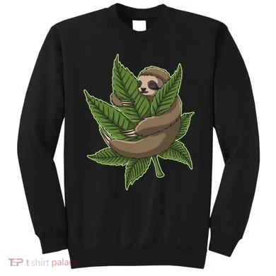 Lazy Sloth Cannabis Leaf Sweatshirt