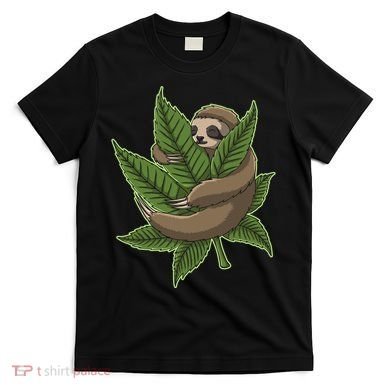 Lazy Sloth Cannabis Leaf T-Shirt