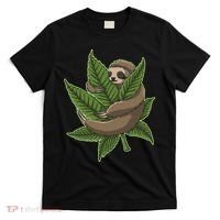 Lazy Sloth Cannabis Leaf T-Shirt thumb 0