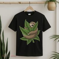 Lazy Sloth Cannabis Leaf T-Shirt thumb 2