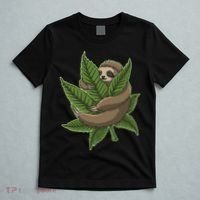 Lazy Sloth Cannabis Leaf T-Shirt thumb 5