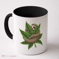 Lazy Sloth Cannabis Leaf Coffee Mug thumb 0
