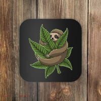 Lazy Sloth Cannabis Leaf Coaster thumb 0