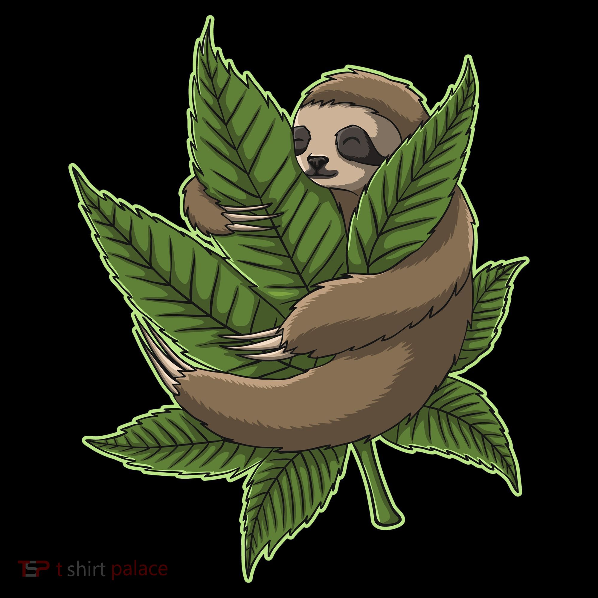 Lazy Sloth Cannabis Leaf Coaster