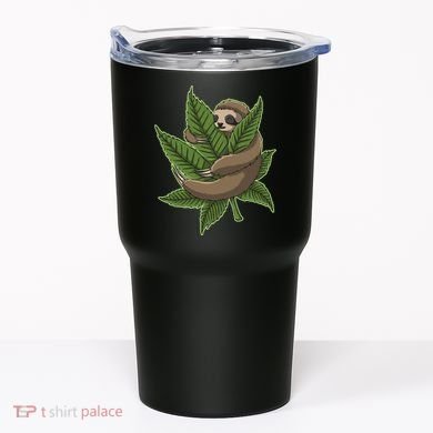 Lazy Sloth Cannabis Leaf Tumbler