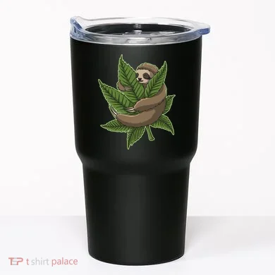 Lazy Sloth Cannabis Leaf Tumbler