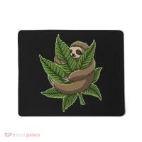 Lazy Sloth Cannabis Leaf Mousepad thumb 0