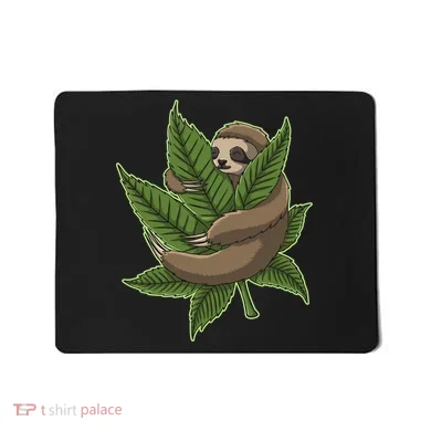 Lazy Sloth Cannabis Leaf Mousepad
