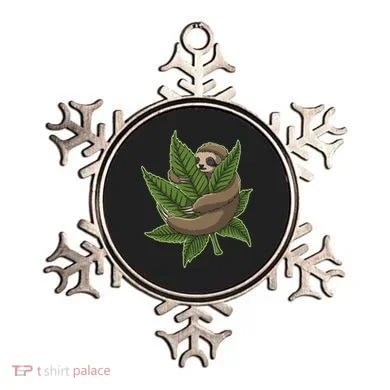 Lazy Sloth Cannabis Leaf Ornament