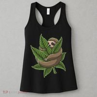 Lazy Sloth Cannabis Leaf Women's Tank Top thumb 3