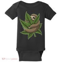 Lazy Sloth Cannabis Leaf Baby Bodysuit thumb 0
