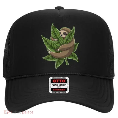 Lazy Sloth Cannabis Leaf Hat