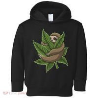 Lazy Sloth Cannabis Leaf Toddler Hoodie thumb 0