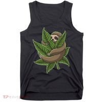 Lazy Sloth Cannabis Leaf Tank Top thumb 0