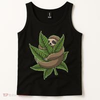 Lazy Sloth Cannabis Leaf Tank Top thumb 2