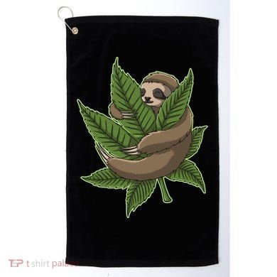 Lazy Sloth Cannabis Leaf Golf Towel