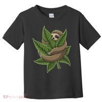 Lazy Sloth Cannabis Leaf Toddler T-Shirt thumb 0