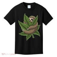 Lazy Sloth Cannabis Leaf Kids T-Shirt thumb 0