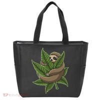 Lazy Sloth Cannabis Leaf Tote Bag thumb 0