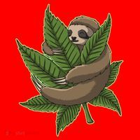 Lazy Sloth Cannabis Leaf Santa Hat thumb 1