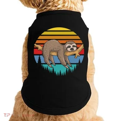 lazy Sloth Retro Sunset  Doggie Tank