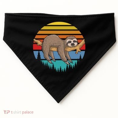 lazy Sloth Retro Sunset  USA-Made Doggie Bandana