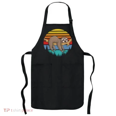 lazy Sloth Retro Sunset  Apron