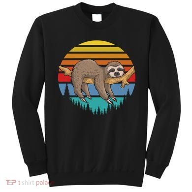 lazy Sloth Retro Sunset  Sweatshirt