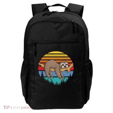 lazy Sloth Retro Sunset  Backpack